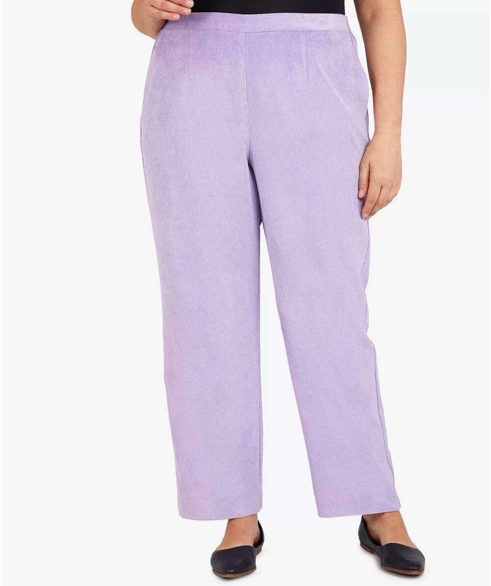 Alfred Dunner Plus Size Victoria Falls Corduroy Pull-On Elastic Classic Fit Pant